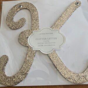Pottery Barn Gold Glitter Letter K - New